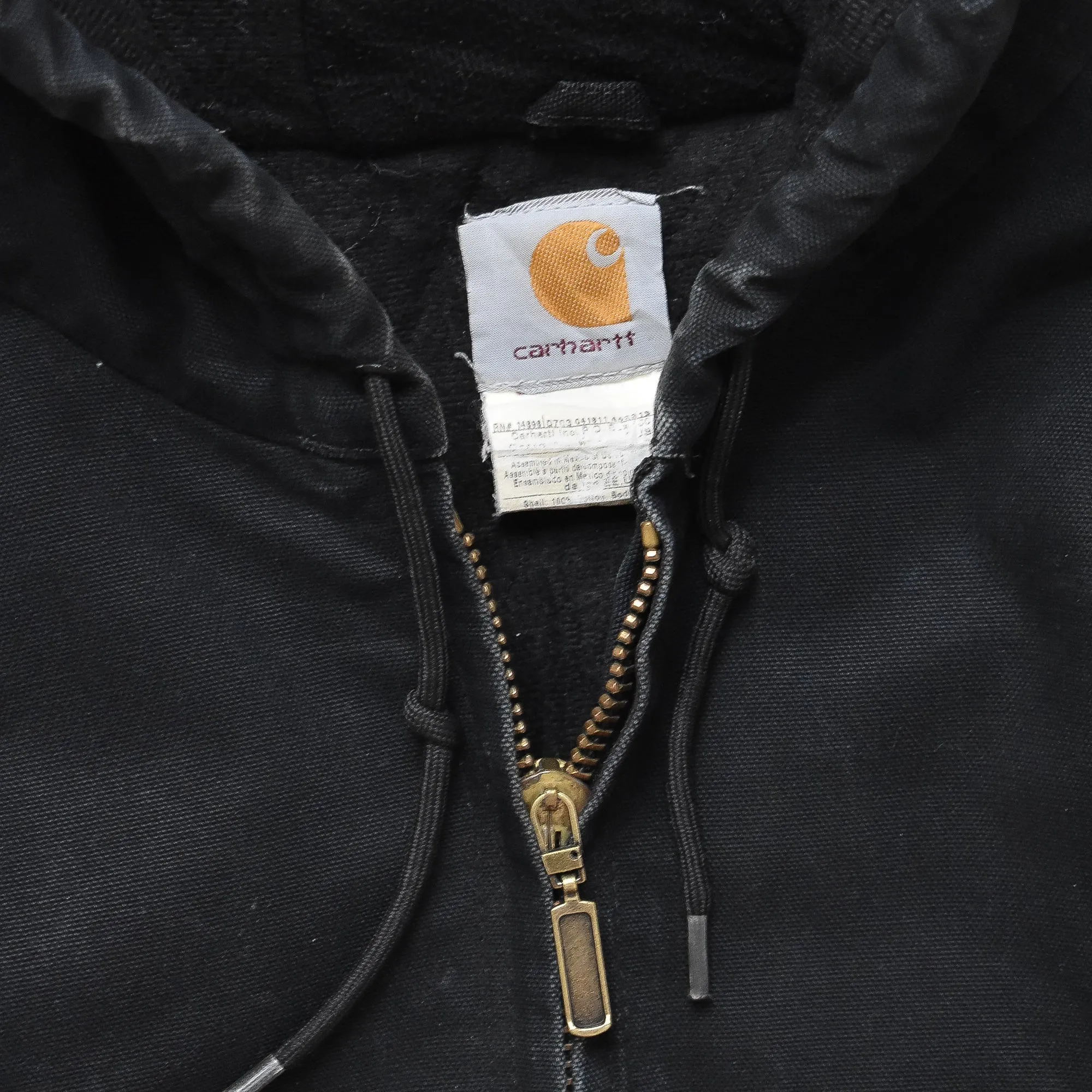 Vintage Carhartt Black Active Hoodie Jacket - XL