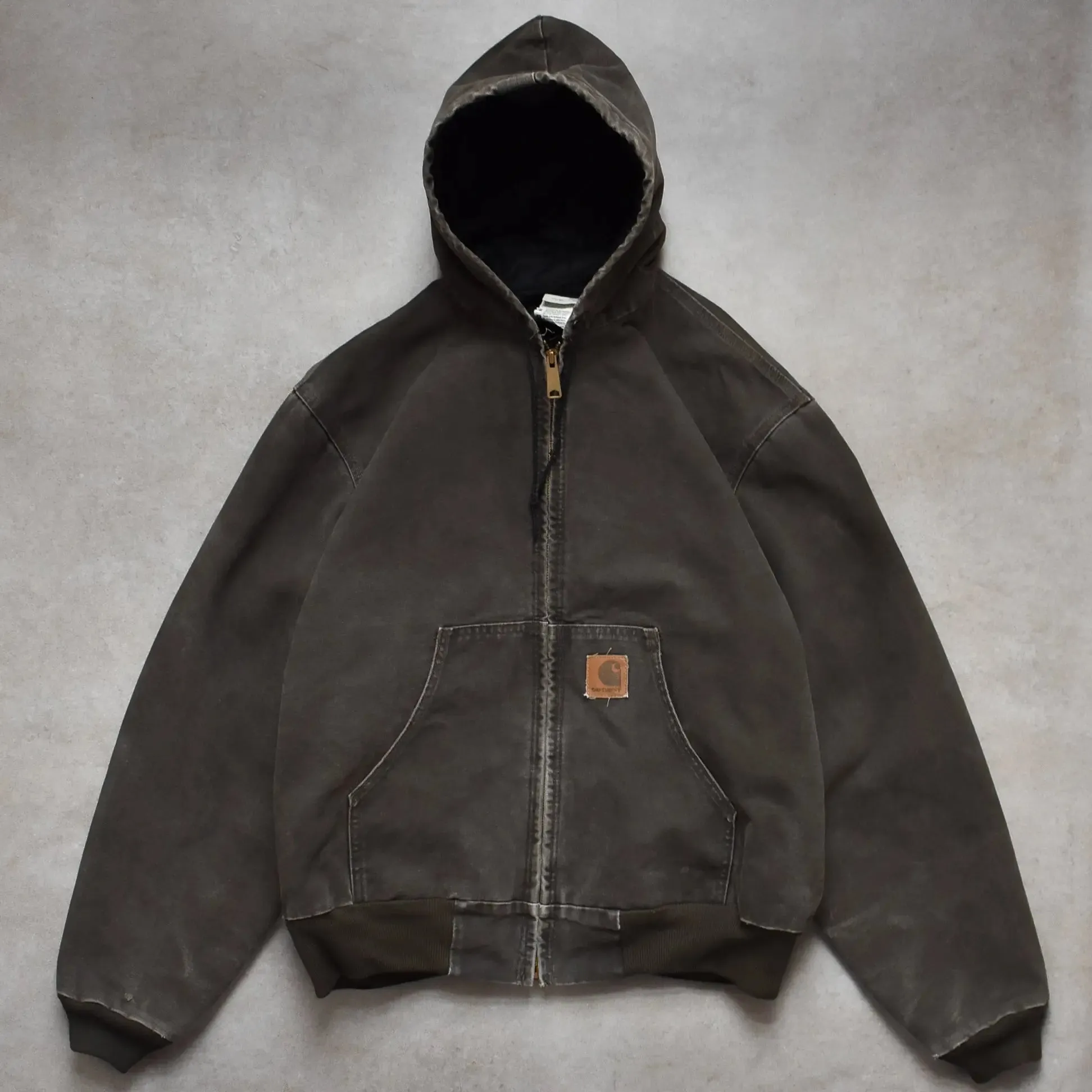 Vintage Carhartt Brown Active Hoodie Jacket - L