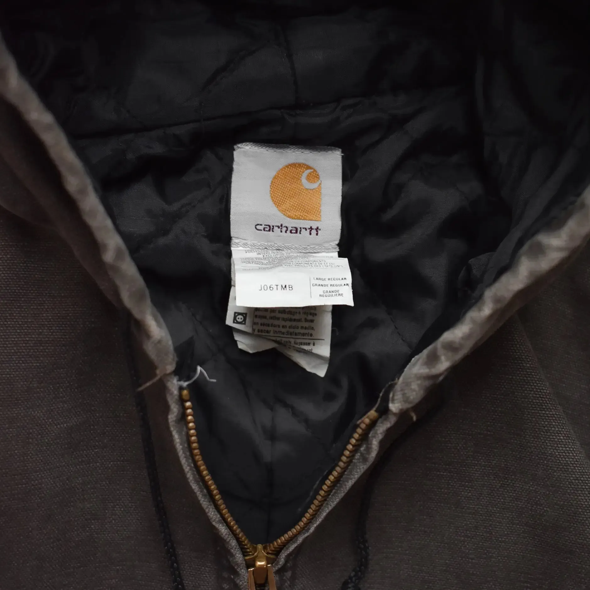 Vintage Carhartt Brown Active Hoodie Jacket - L