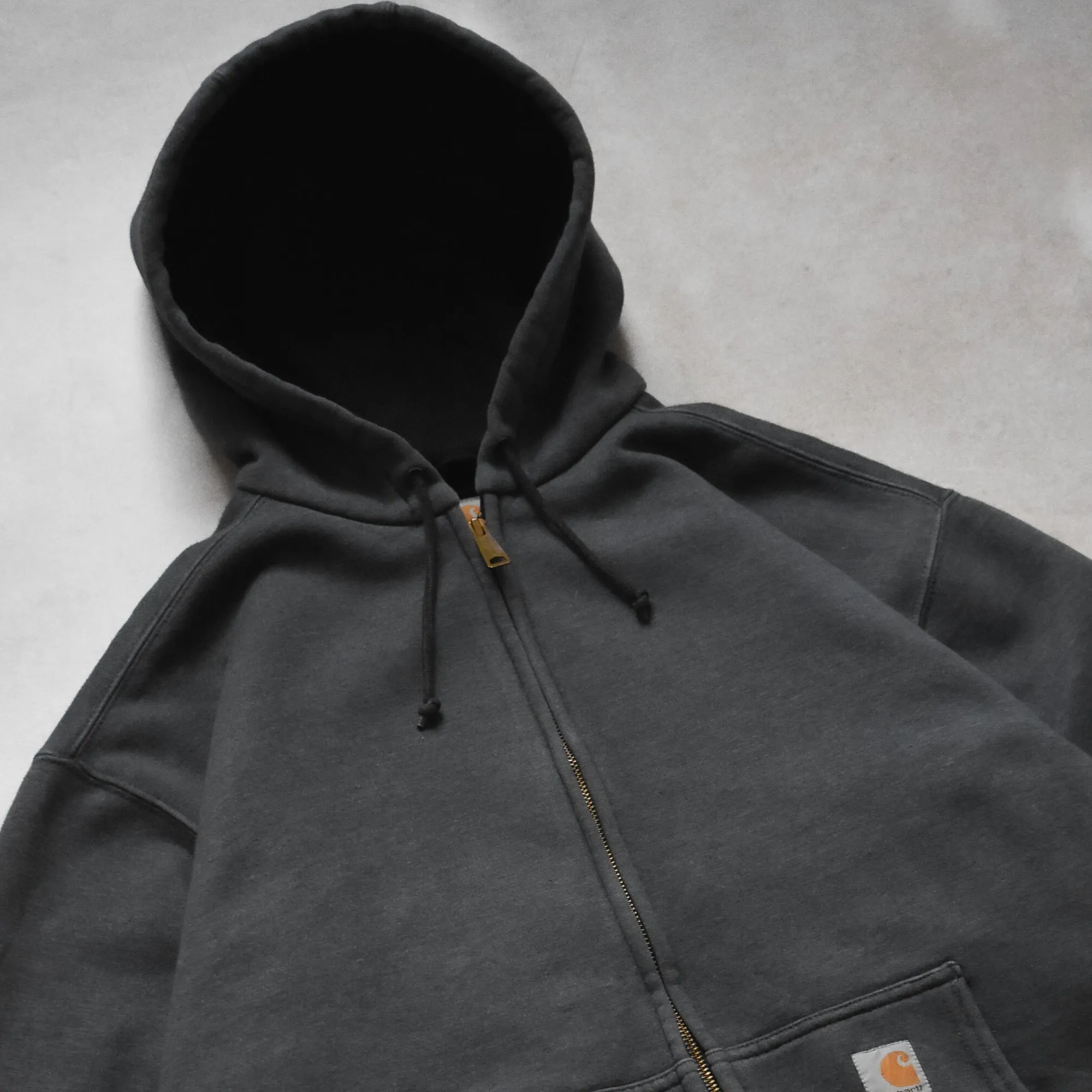 Vintage Carhartt Grey Fleece Hoodie - L