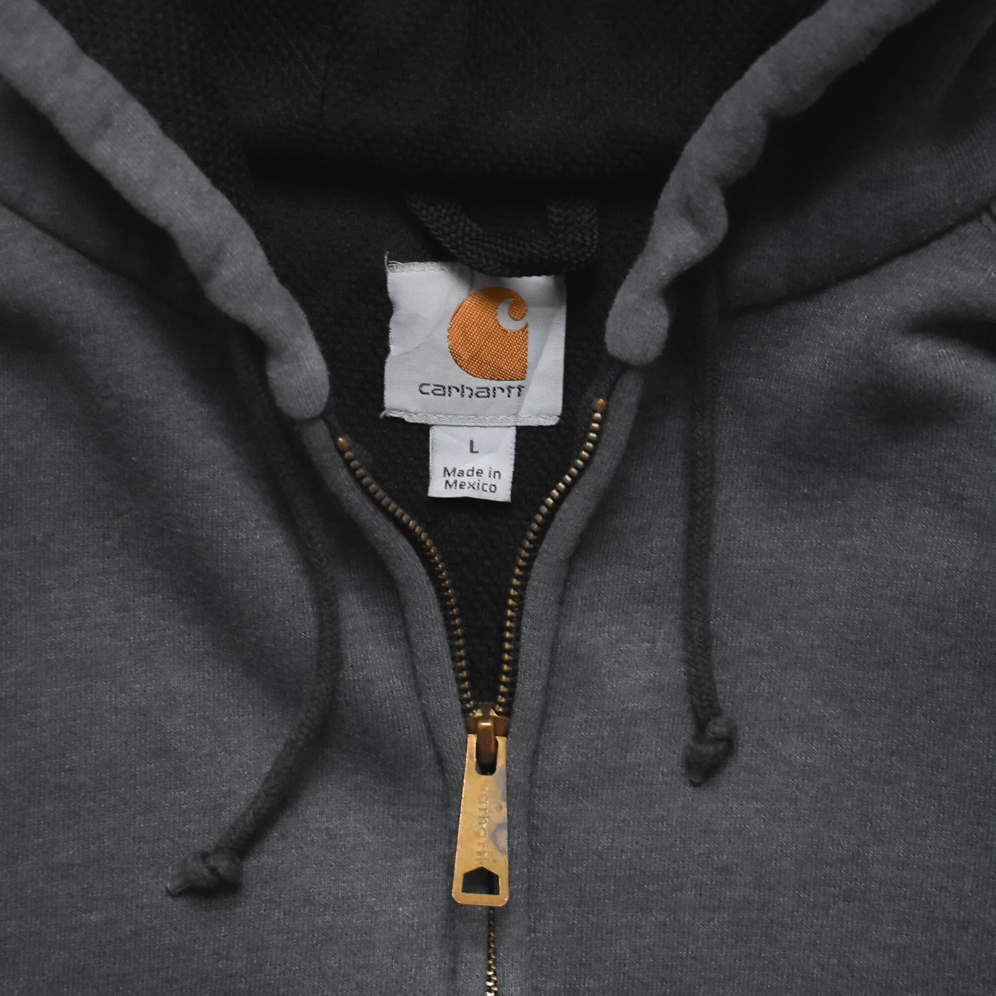 Vintage Carhartt Grey Fleece Hoodie - L