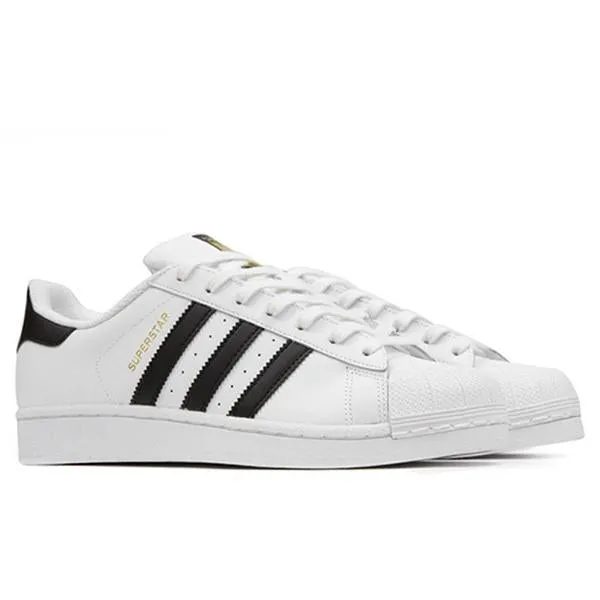 White and black women's superstar shoes Google SEO friendly.