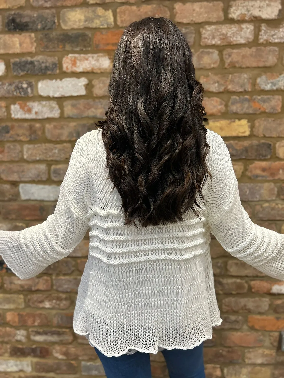 White Loose Knit Jumper JoJo