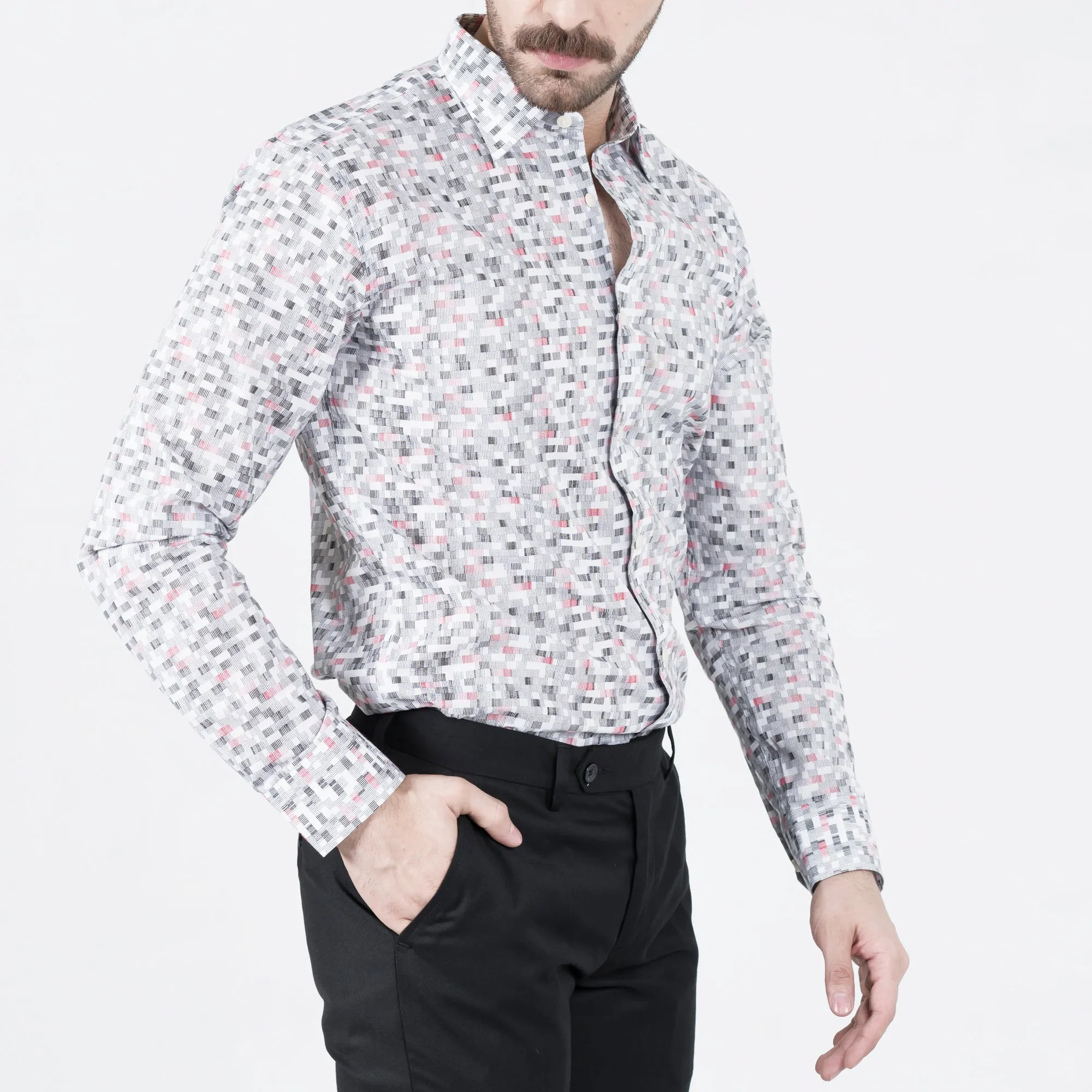 White Noise Button-Up Shirt