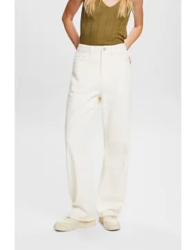 Wide leg white twill pants