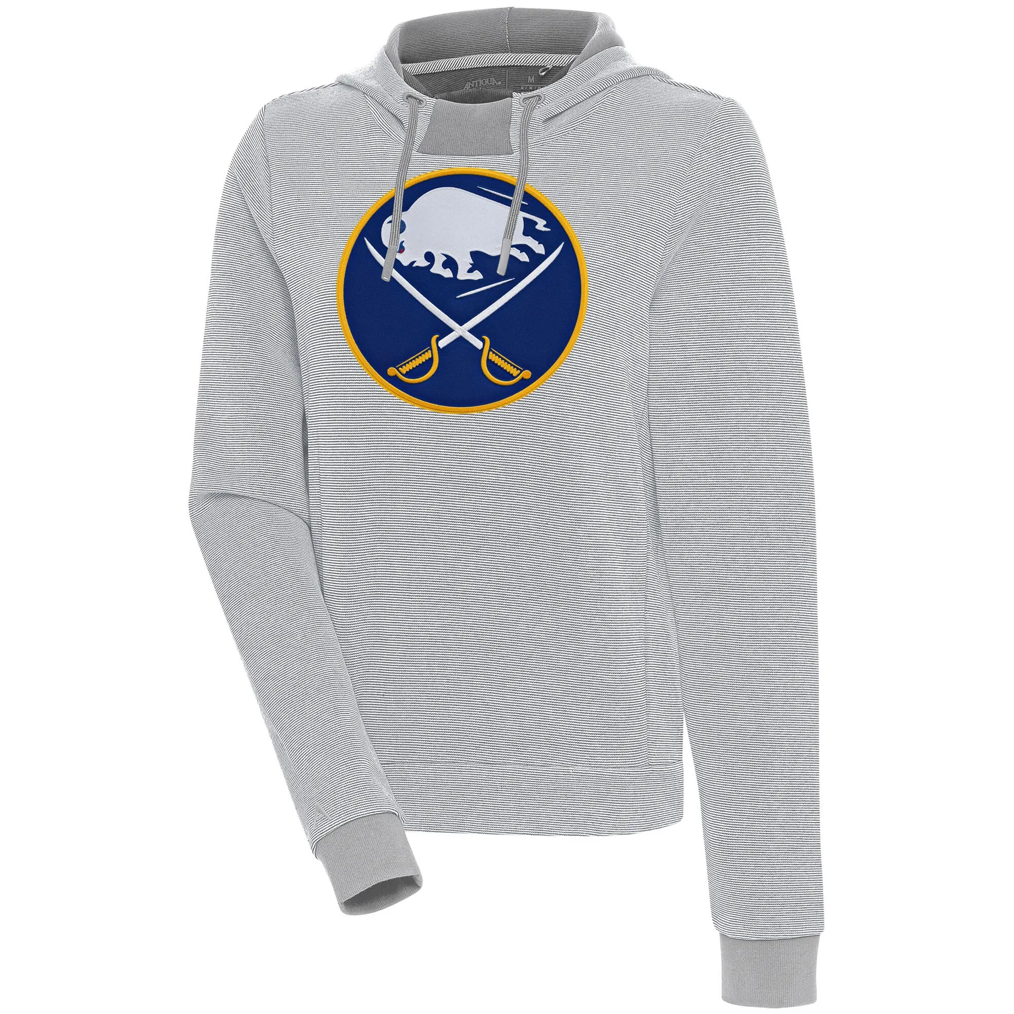 Women's Buffalo Sabres  Antigua Gray Axe Bunker Tri-Blend Pullover Hoodie