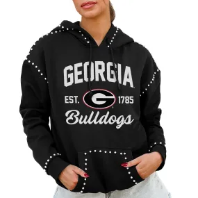 Women's Gameday Couture  Black Georgia Bulldogs Studded Pullover Hoodie