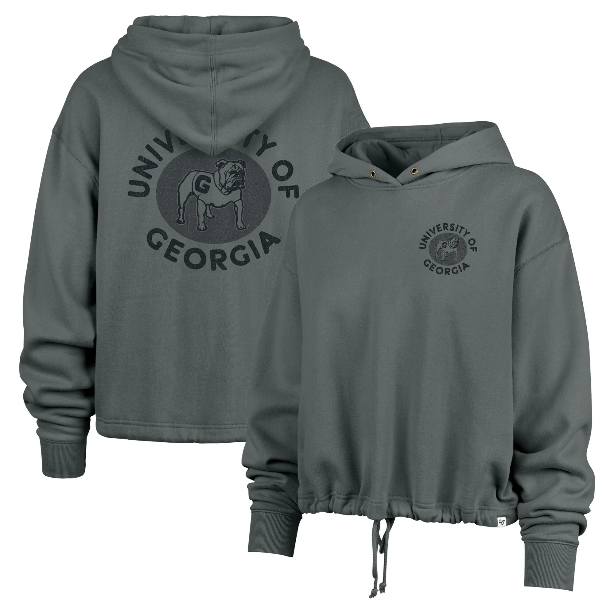 Women's '47  Gray Georgia Bulldogs Luminance Dot Venice Pullover Hoodie