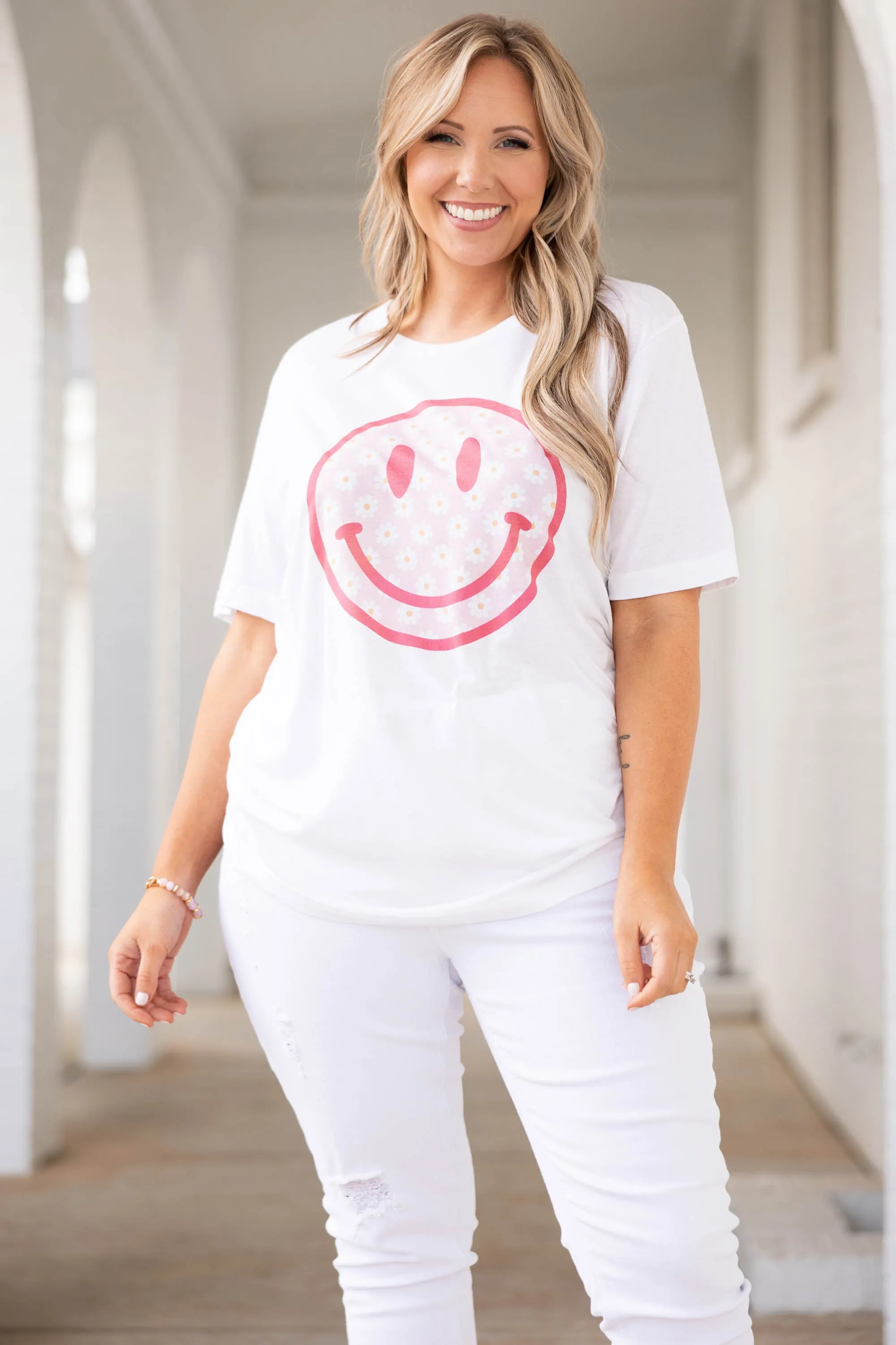 Worry Less Smile More White T-Shirt