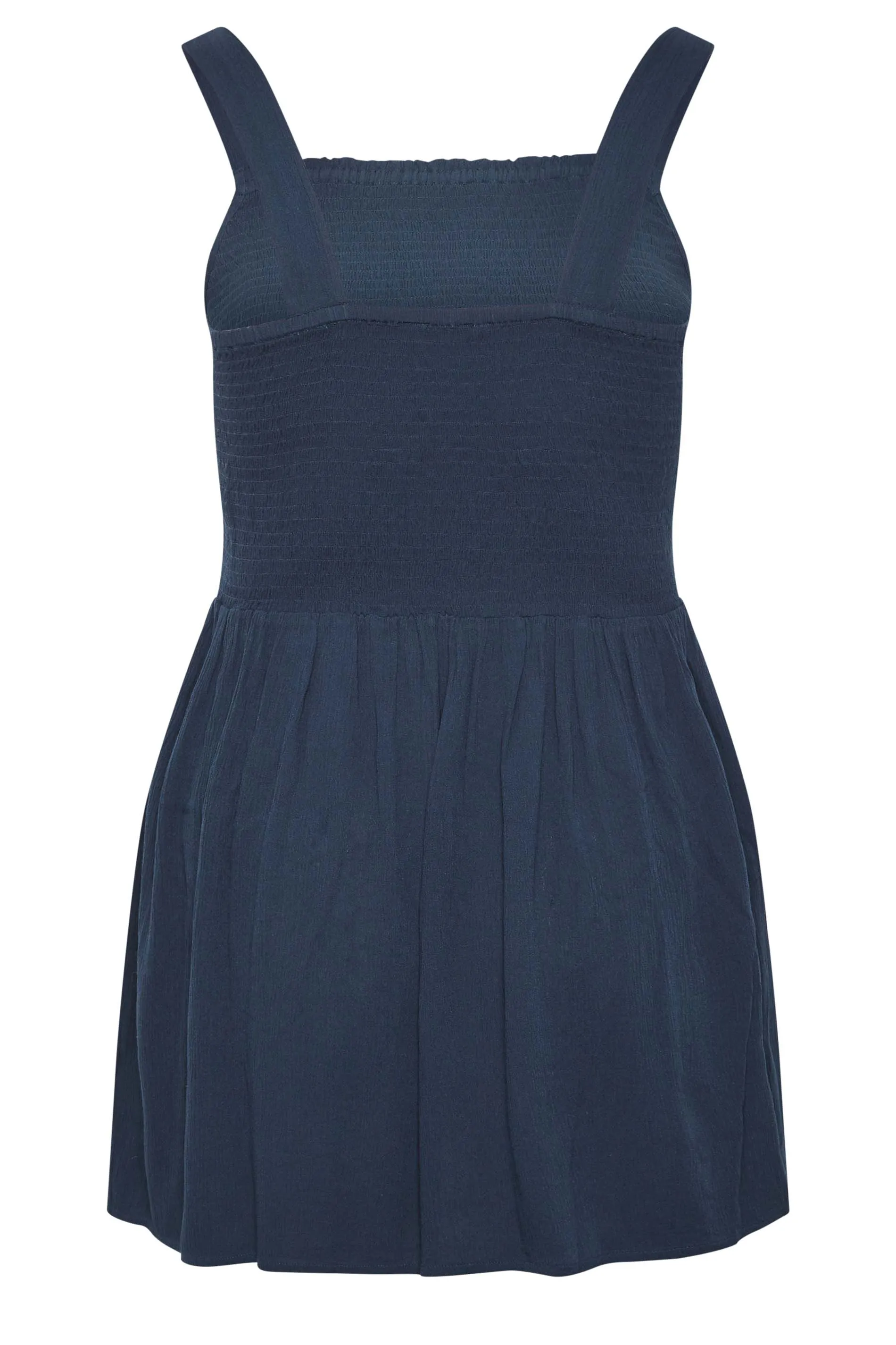 YOURS Curve Navy Blue Crinkle Vest Top