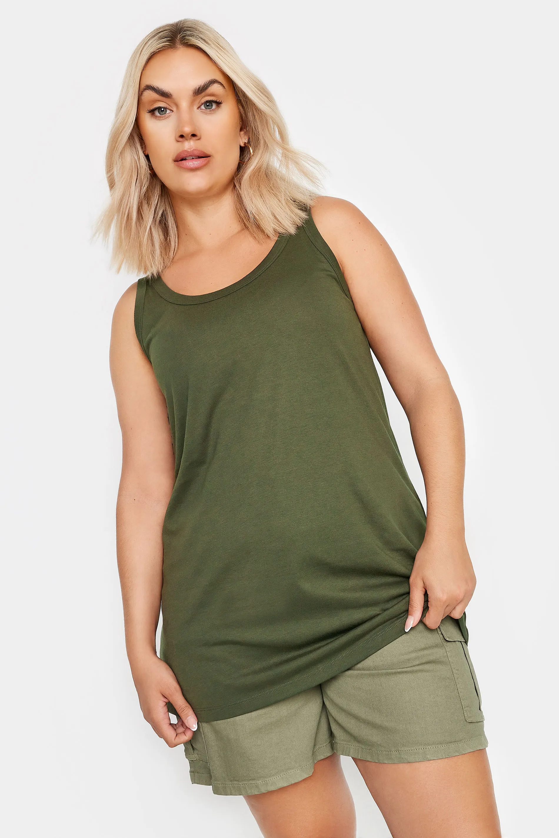 YOURS Curve Olive Green Vest Top