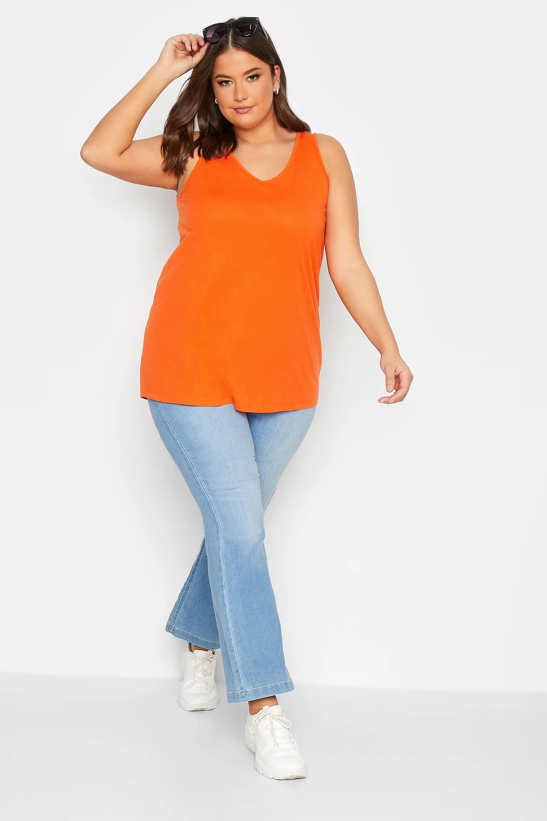 YOURS Curve Orange Bar Back Vest Top