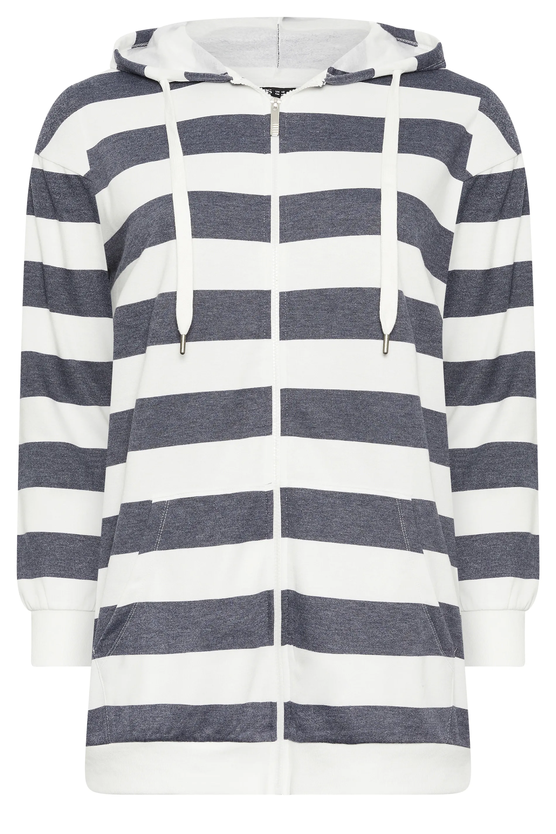 YOURS Dark Blue Stripe Zip Hoodie