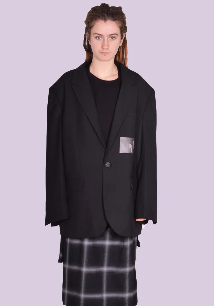 YUIKI SHIMOJI PATCHED BLAZER BLACK BLACK NOH MASK