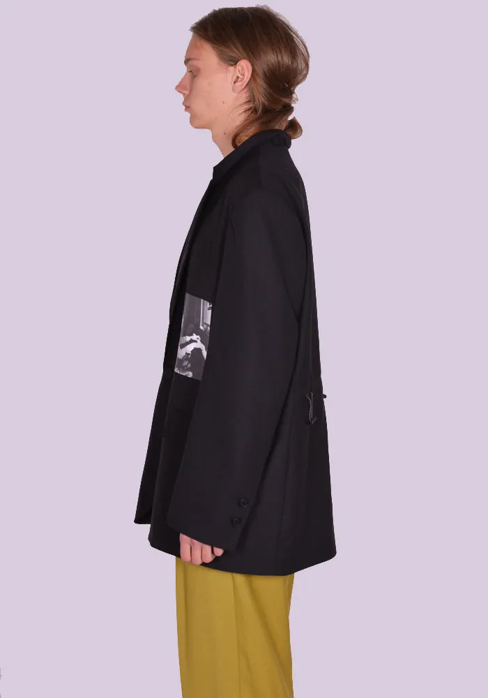 YUIKI SHIMOJI PATCHED BLAZER BLACK COCTEAU