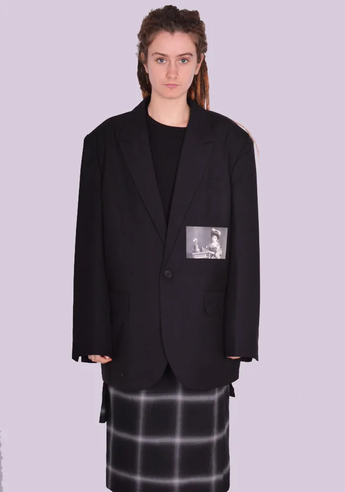 YUIKI SHIMOJI PATCHED BLAZER BLACK COCTEAU