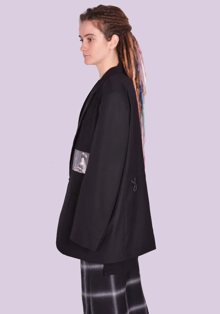 YUIKI SHIMOJI PATCHED BLAZER BLACK COCTEAU