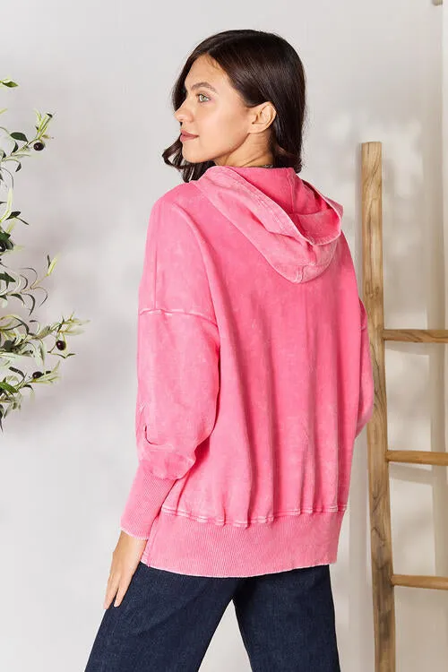 Zenana Long Sleeve Hoodie with Pockets