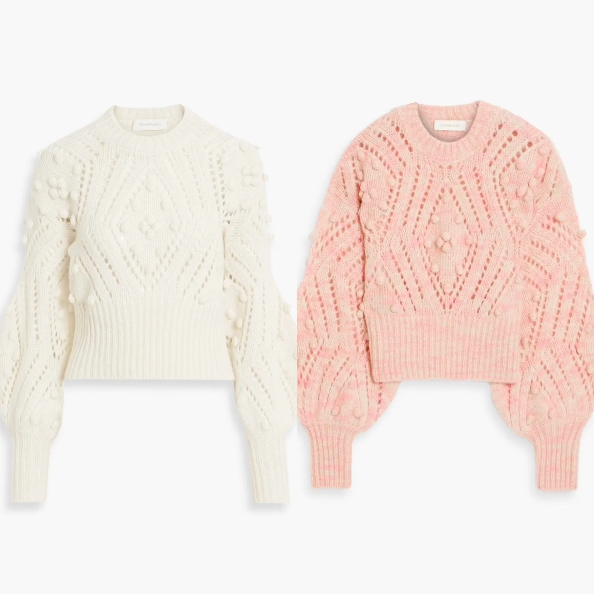 Zimmermann Ribbed V-neck and Crew Neck Wool Tops